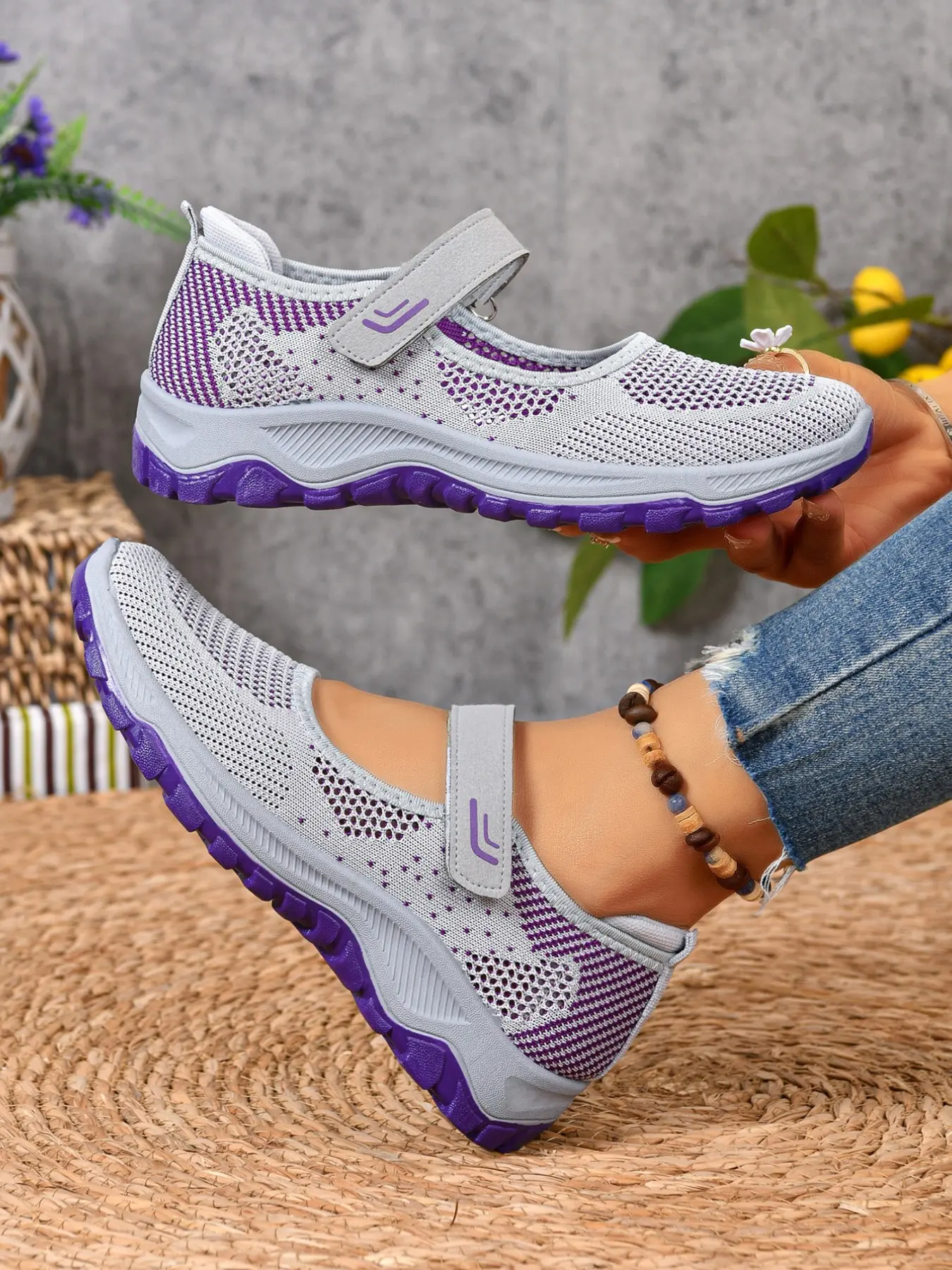 Women's New Fashion Comfortable Thick Sole Casual Shoes, Breathable Mesh Mary Jane Summer Walking Shoes, Adjustable Strap Sports Shoes, Trendy Walking Shoes
