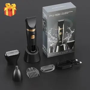 New Three-In-One Electric Shaver, Rechargeable Shaver, Multi-Function Men's Hair Trimmer, Nose Hair Remover, Full Body Washable Razor Set, Father's Day Gift