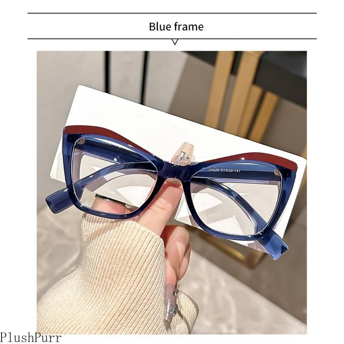 Chic Cat-Eye Blue Light Blocking Glasses, Retro Tortoiseshell Design, Full-Rim PC Frame, Fashionable Computer Eyewear for Women