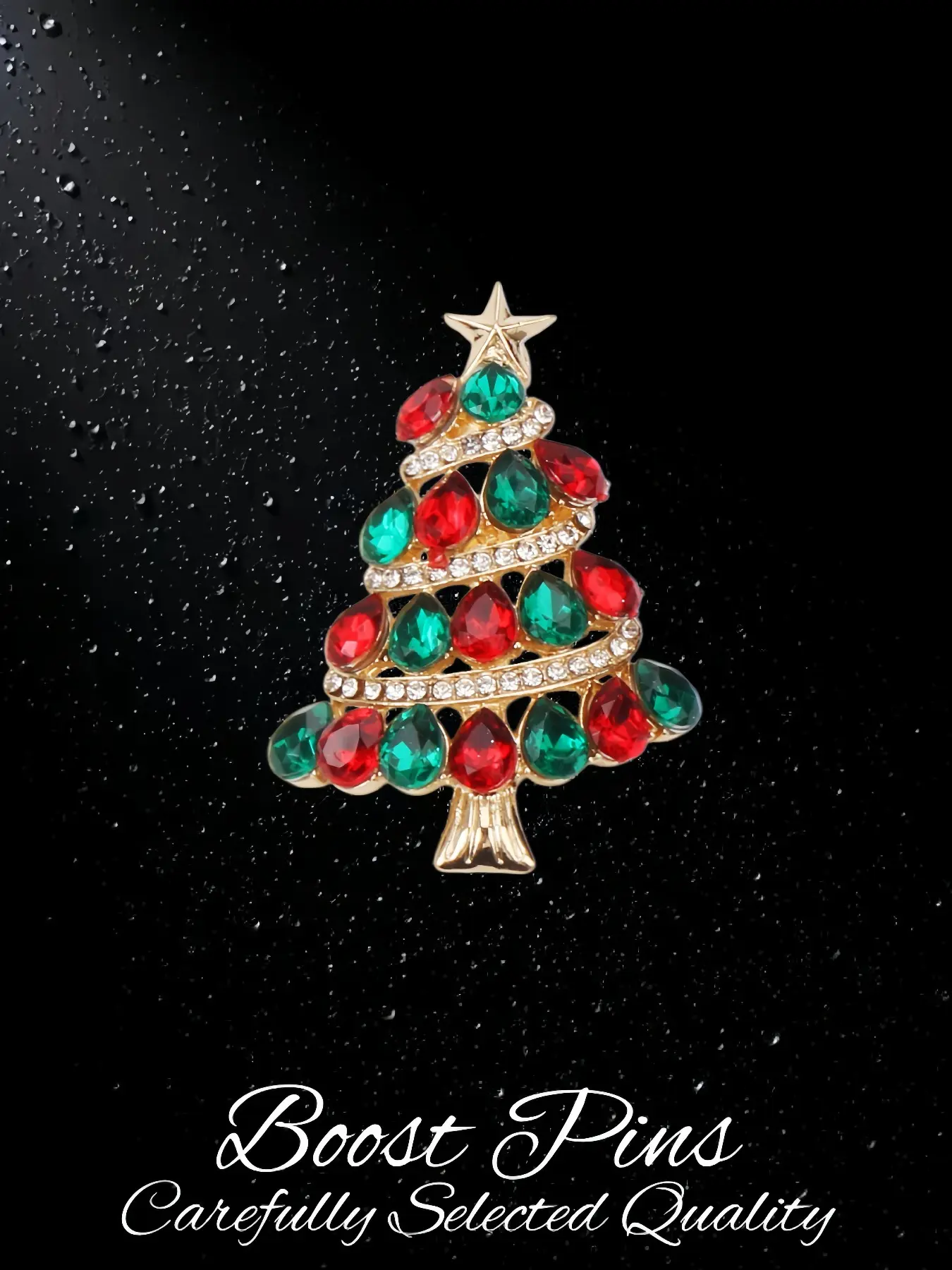 Crystal Christmas Tree Brooch Star Top Rhinestone Statement Women Accessory Vintage Holiday Jewelry For Suit Scarf Coat Shawl Xmas Party Family Gathering Christmas New Year Birthday Gift For Her Mom Best Friend