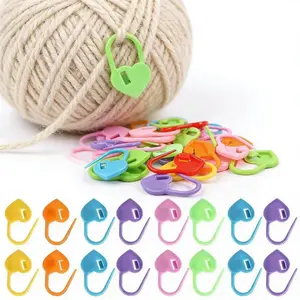 50pcs Random Color Heart Stitch Markers, DIY Knitting Supplies, Anti-Slip Crochet Tools, Handmade Crafting Accessories