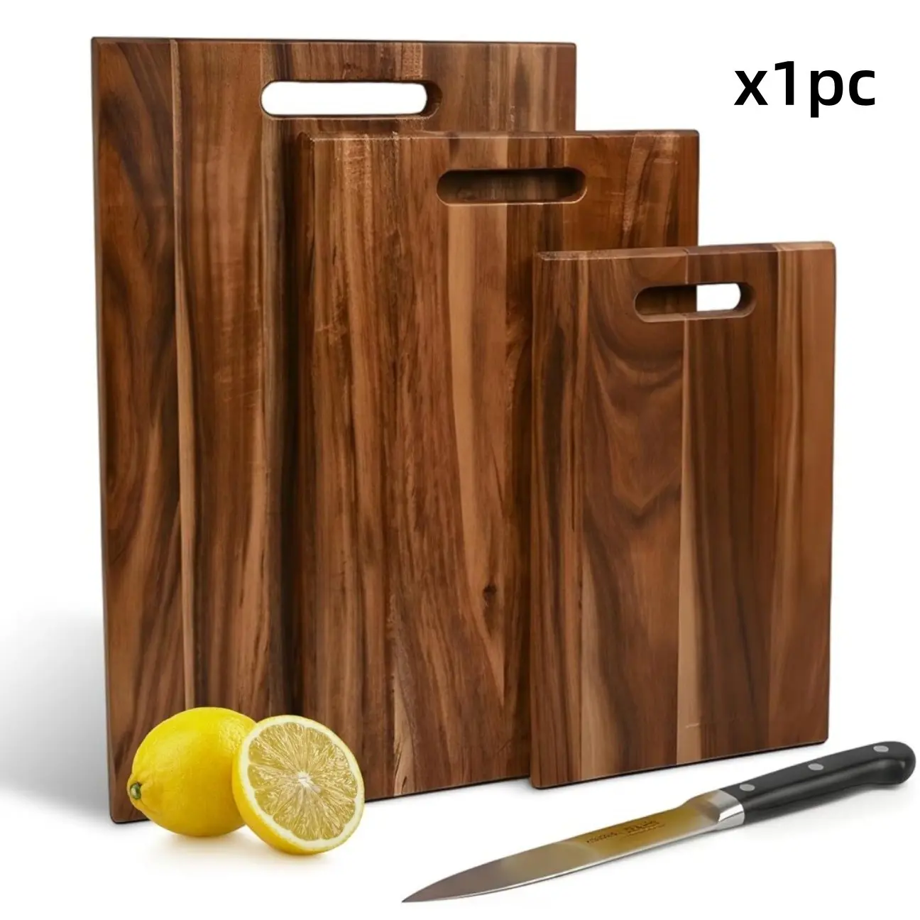 Acacia Wood Cutting Board with Ergonomic Handle, Multi-Functional Kitchen Chopping Board, Ideal for Meat, Fruits, Bread, Party Platter, Hanging Design