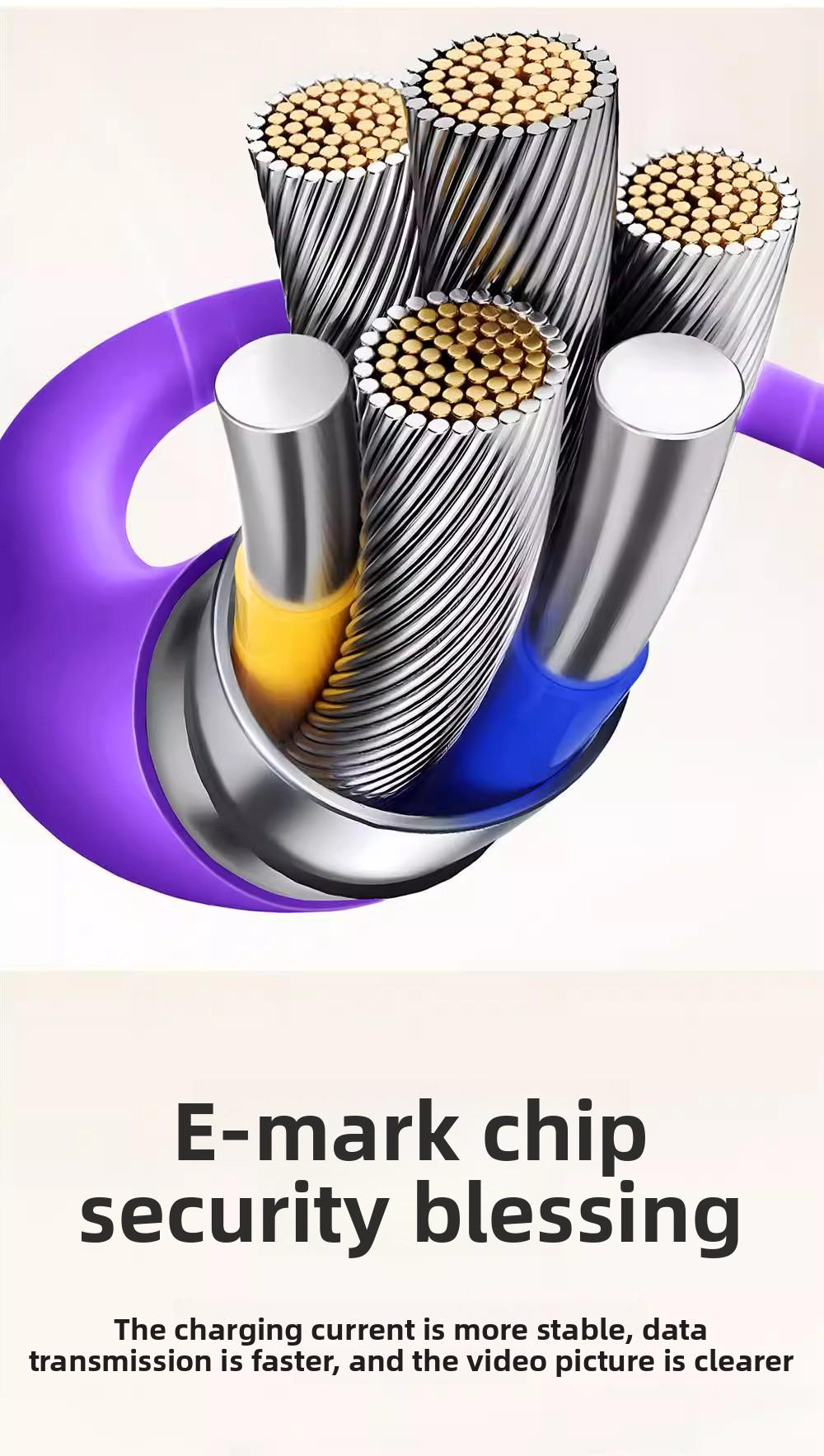 240W light-emitting four-in-one mobile phone data cable PD super fast charging dual-port charging data cable with colorful breathing light