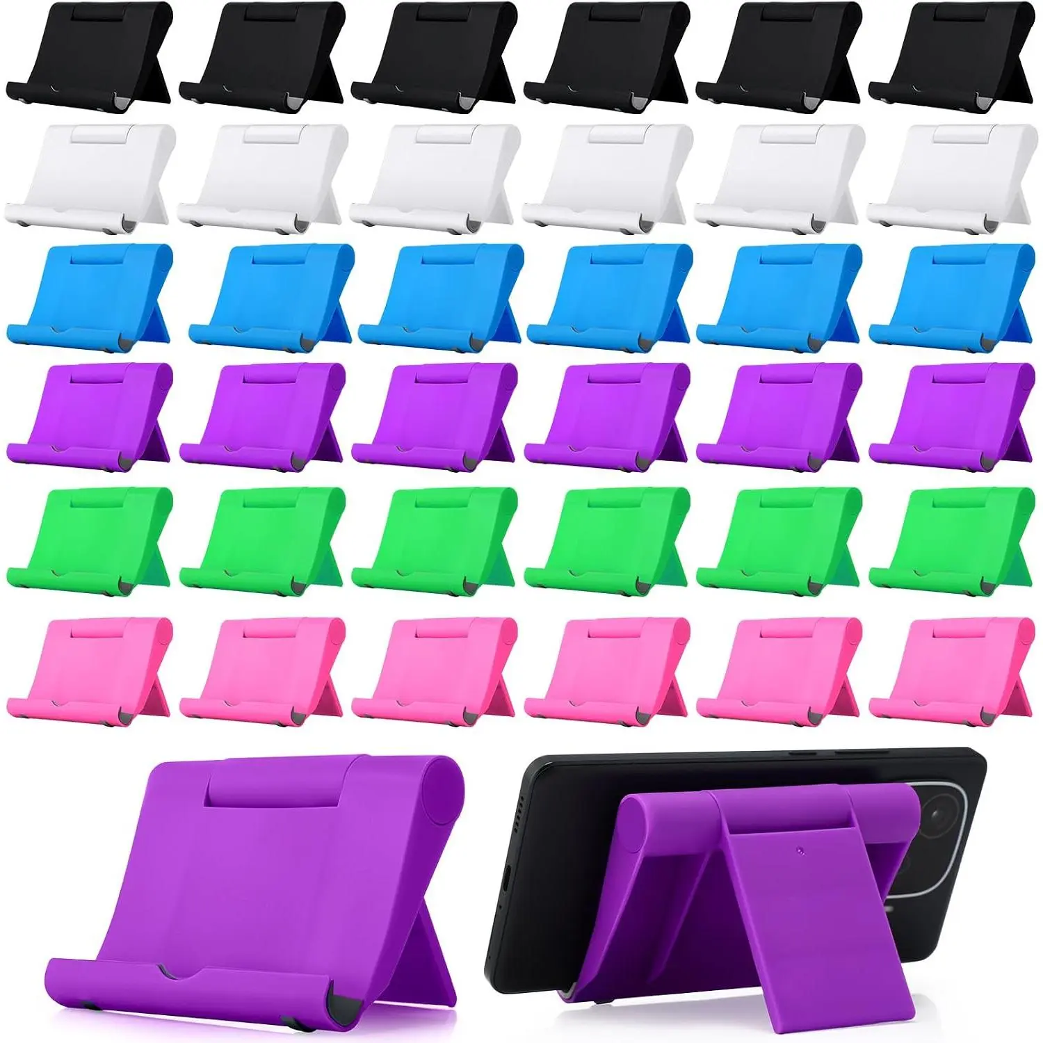 36 count Cell Phone Stands Foldable Tablet Mobile Stand Adjustable Multi Angle Tablet Holder Compatible with Phone 15 14 13 12 11 Pro Xs Xs Max XR 8(Colorful)