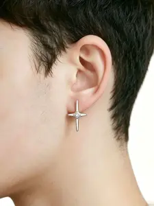 Star Earrings with Zircon Stones, Unisex Hip Hop Fashion Jewelry, Perfect for Daily Wear and Special Occasions, Ideal Gift