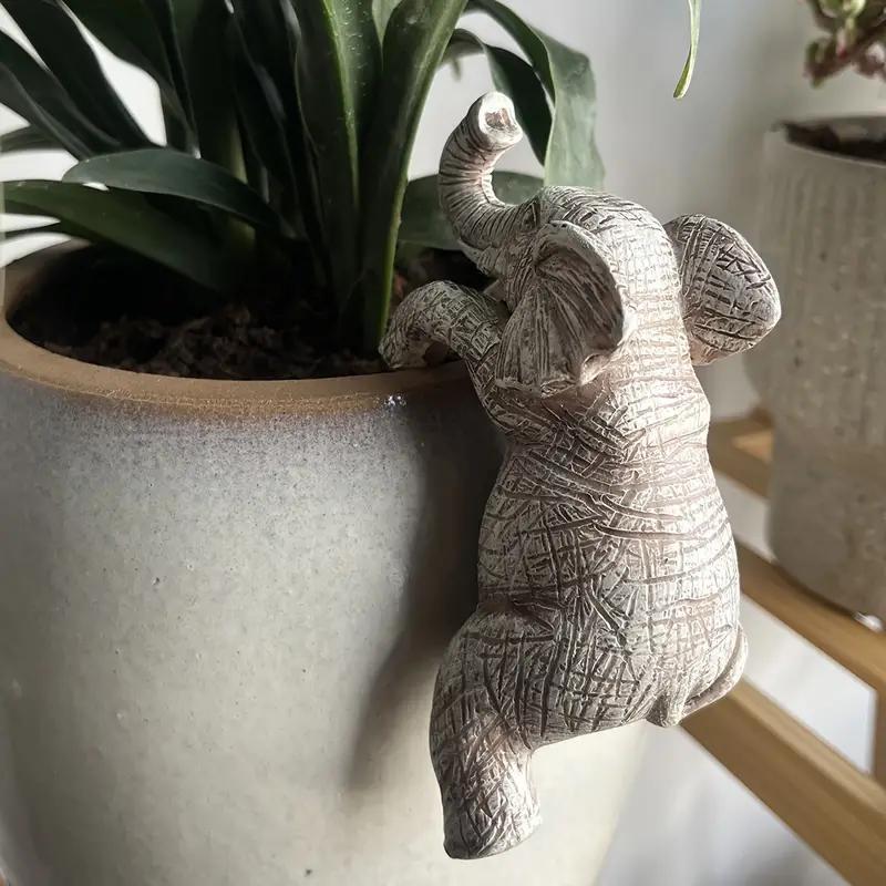 Elephant Design Plant Pot Pendant, 1 Count Cute Elephant Climbing Plant Pot Decor, Garden Decor Supplies for Home Outdoor Balcony, Garden Accessories