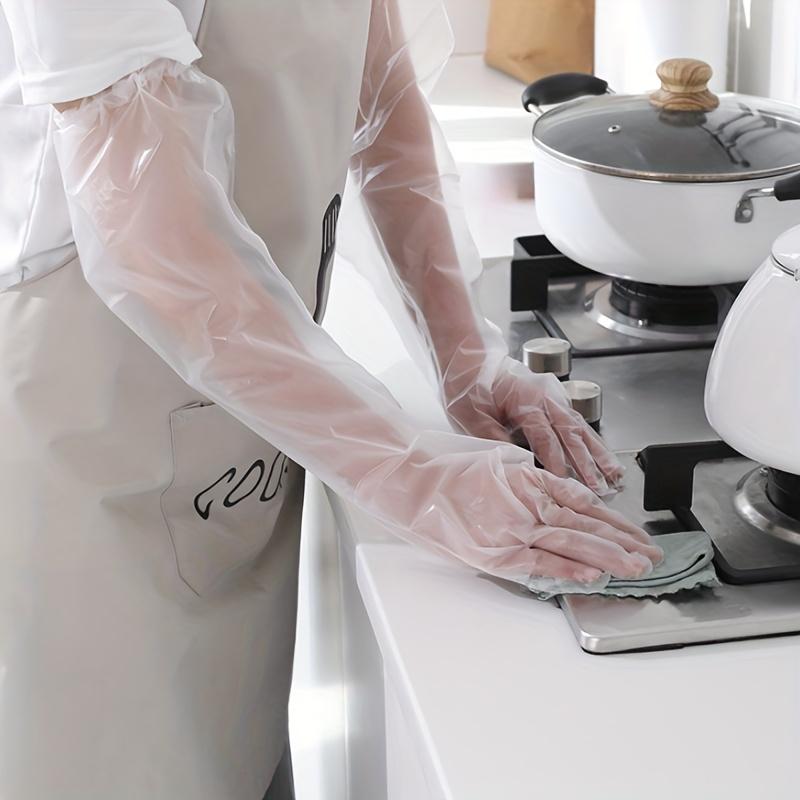20-Pack Extra Long Cleaning Gloves: Waterproof & Non-Slip Disposable Sleeves for Dishwashing, Laundry & Deep Cleaning |   Latex-Free & Alcohol-Free