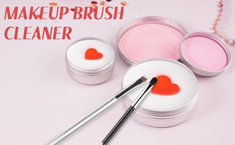 Makeup Brush Cleaner Soap with Silicone Mat, Deeply Cleans Waterproof Makeup for Synthetic & Natural Brushes & Sponges – Vegan, Cruelty-Free & Easy-Rinse, Peach-Oolong Scent (1.77oz)