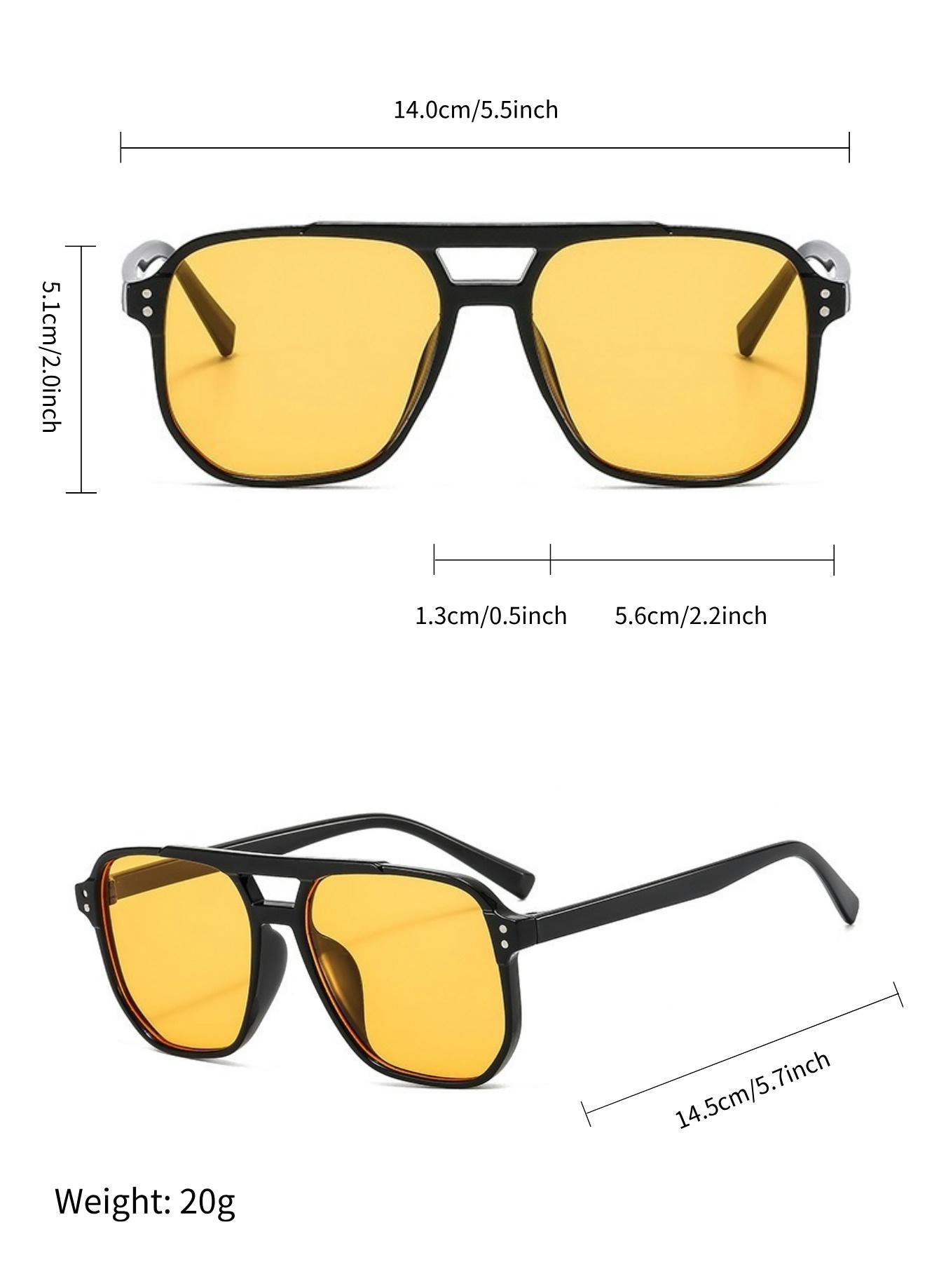 Unisex Vintage Aviator Sunglasses, Trendy Casual Tinted Lens Sunglasses for Everyday Use, Fashion Accessories for Outdoor Activities, Aviator Shades