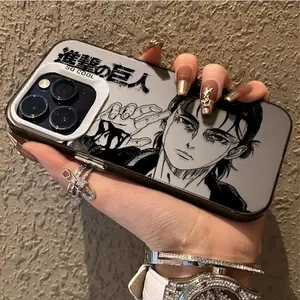 Eren Yeager Attack on Titan Plating Casing for iPhone 17,16,15,14,13,12,11,Pro,Max,Plus - Shockproof Smartphone Cellphone Cover, Colorful Mobile Phone Accessories