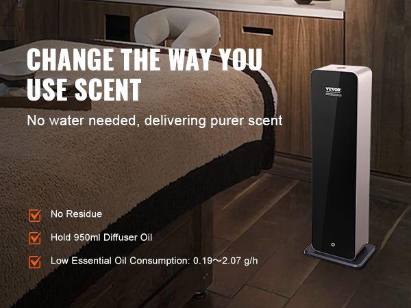 VEVOR Scent Air Machine for Home, 950ml Bluetooth Smart Cold Air Diffuser, 3000sq.ft Waterless Essential Oil Scent Air Diffuser, Floor Standing Aromatherapy Machine for Large Room, Office, Hotel VEVOR Scent Air Machine for Home, 950ml Bluetooth Smart Cold Air Diffuser, 3000sq.ft Waterless Essential Oil Scent Air Diffuser, Floor Standing Aromatherapy Machine for Large Room, Office, Hotel