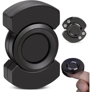3-in-1 Fidget Spinner, Slider, Clicker| EDC Metal Fidget Toys Adults | Stainless Steel Bearing Stable Spin | Help Relieves Anxiety & Tension | Enhances Focus & Clarity | Compact & Portable, Blackfidget toys