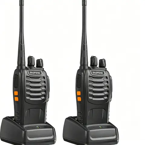 Baofeng 888S Walkie Talkie, Rechargeable Long Range Walkie Talkie with Earpieces, Professional Radio Handheld Two Way Radio with Li-ion Battery & Charger Included, Rechargeable Walkie Talkies