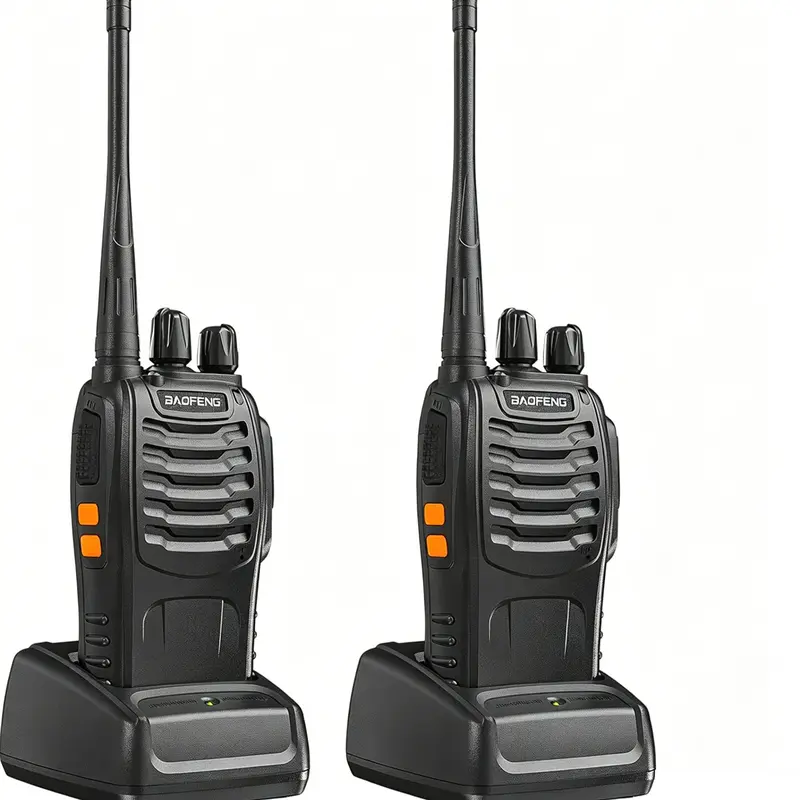 Baofeng 888S Walkie Talkie, Rechargeable Long Range Walkie Talkie with Earpieces, Professional Radio Handheld Two Way Radio with Li-ion Battery & Charger Included, Rechargeable Walkie Talkies