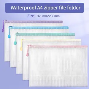 20pcs Waterproof A4 Zipper Mesh File Bags, Ideal for Cross Stitch & Puzzle Projects, Puzzle Storage Folder, Perfect for Travel School Office Use, Office Supplies
