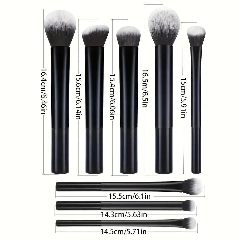 8-Piece Portable Makeup Brush Set, Includes Foundation, Blush, Concealer, Eyeshadow & Highlight Brushes, Ideal for Light Skin Tone