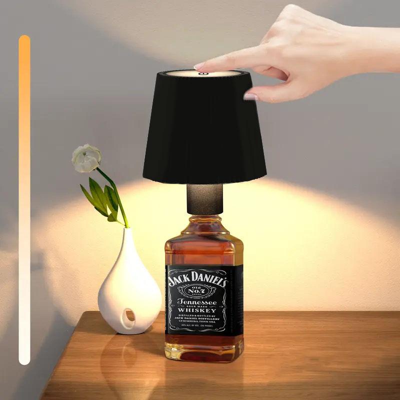 Portable LED Wine Bottle Light, Ambient Decoration Lamp with Touch Control, Rechargeable Dimmable for Wine Beer Bottles, 3 Color Modes, Perfect for Parties