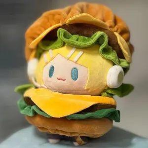 Hatsune Miku Kawaii Q Version Figure Doll Cute Hamburg Doll Clothes Anime Peripheral Bag Pendant Toy Soft Ornament Toys Gifts