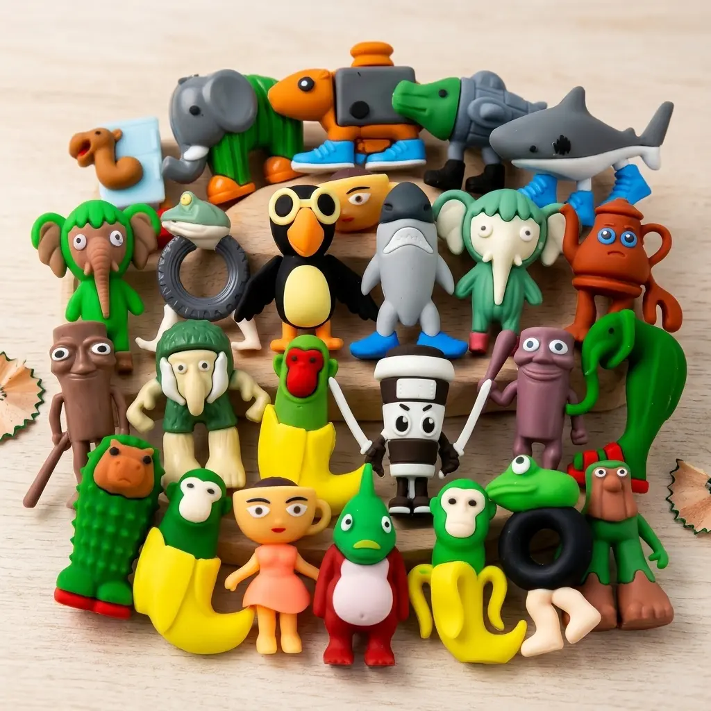 24PCS Tralalero Tralala Toys, Tung Tung Sahur & More – Mini Collectible Brainrot Toys for Desk Decor, BRR BRR Patapim,Meme Shark Collectible Animals Figurine Doll