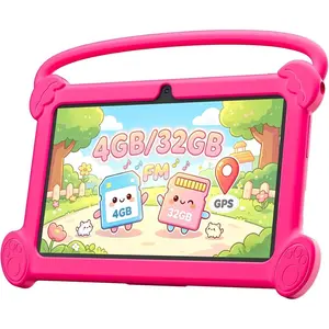 DIGITHINK Kids Tablet 7 inch 3-9 with Protective Case, 4GB (2GB+2GB Expand) RAM 32GB ROM, Toddler Tablets, Andriod Educational Learning Device,Prarent Control, Netflix,YouTube,aiwawa apps (Rose Red)