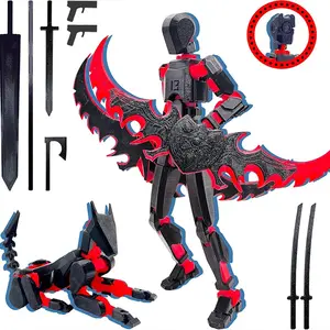 Assembly Completed T13 3D Action Figure Set Assembly Completed Dummy Robot Titan 13 Action Figures 3D Printed Toys
