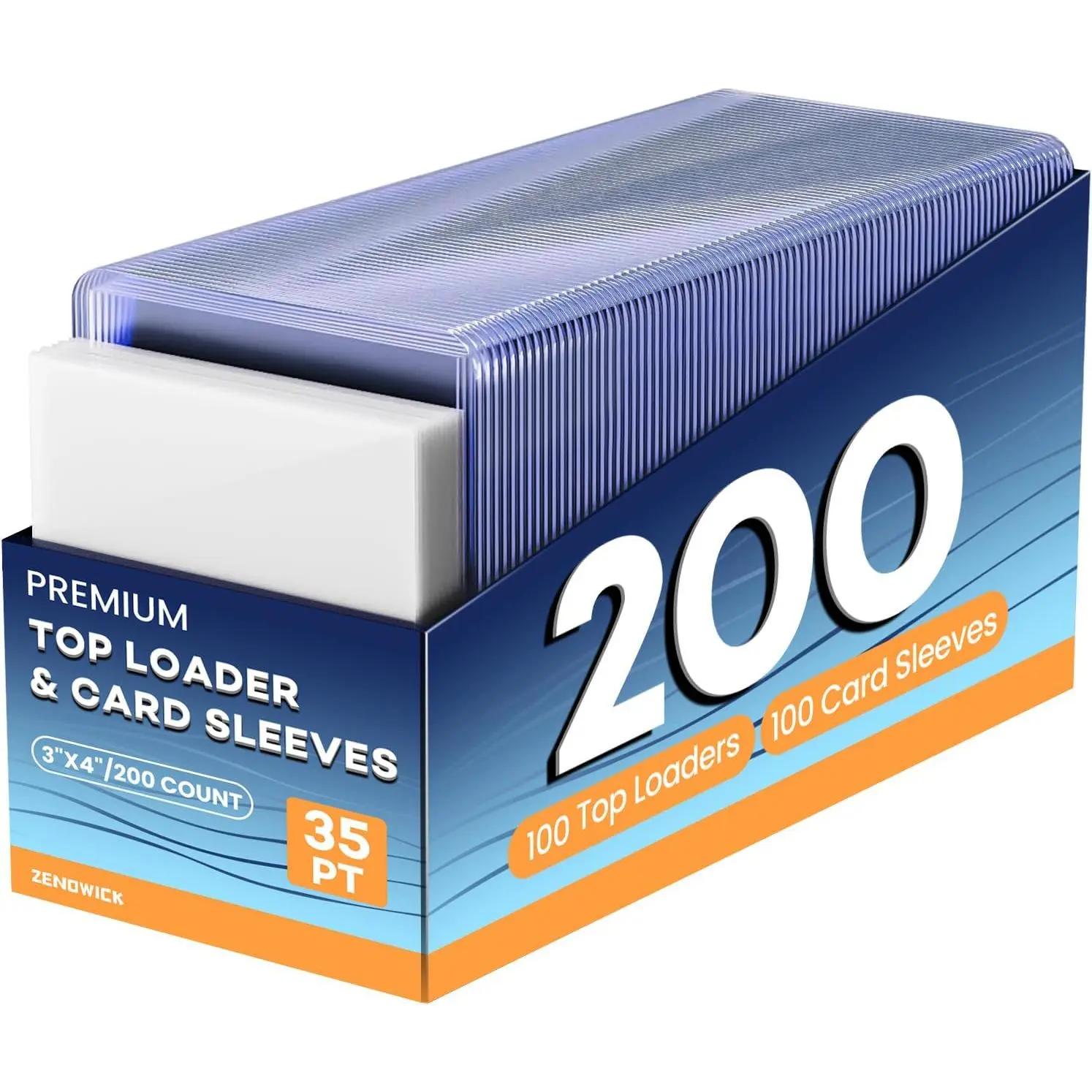 200 Card Sleeves Top Loaders for Cards, 3" x 4" Hard Plastic Toploaders, Baseball Card Protectors, Trading Card Holder for Football Sports Cards (100 Toploaders + 100 Penny Sleeves)