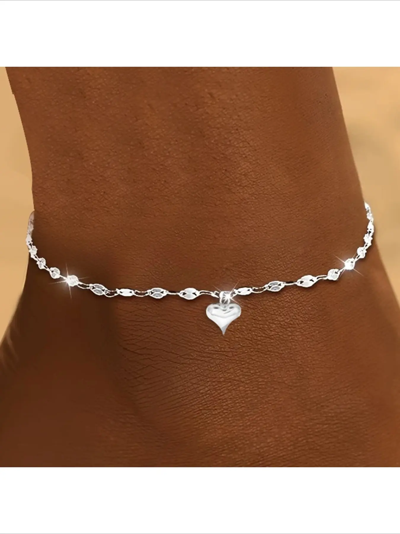 European American Hot Selling Fashion Lips Heart Pendant Anklet Simple Love New Style Versatile Ankle Bracelet