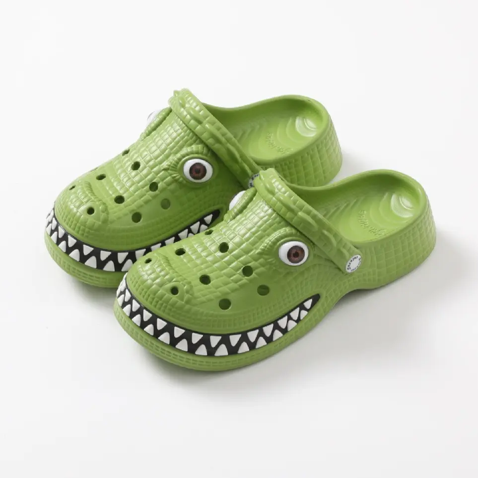 Indoor And Outdoor Cartoon Crocodile Platform Clogs for Women and Mans, Suitable for Hot Weather, Plus-Size Matching Slippers for Couples Perfect for Outdoor Beach Wear., Women Shoes