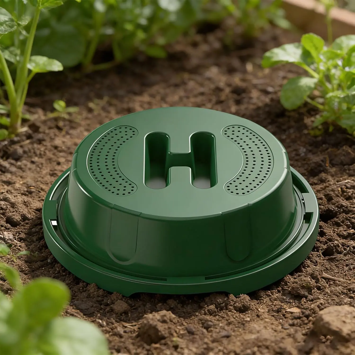 Underground Compost Bin for Home Garden, Single-Hand Rotating Lid, Odor-Proof and Pest-Resistant, Converts Food Waste to Organic Fertilizer