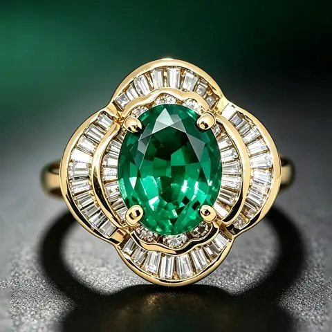 Vintage Emerald Zircon Flower Ring for Women, Elegant Style Suitable for Various Occasions, Dinner Anniversary Gift Jewelry, beautiful rings
