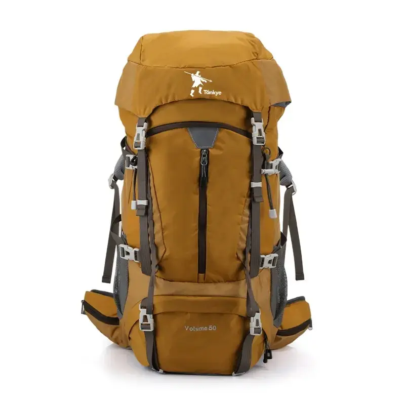 50L Durable Lightweight Waterproof Outdoor Camping Backpack with Rain Cover for Hiking Adventures