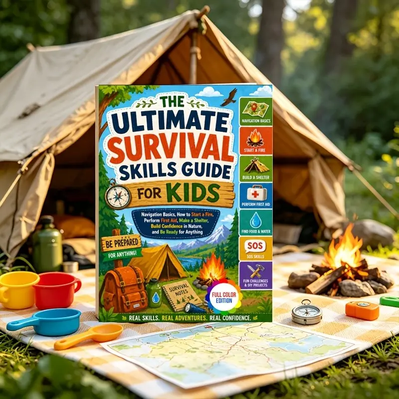 Ultimate Survival Skills Guide for Kids, Learn Navigation, Start Fires, First Aid, Build Shelters, Boost Confidence in Nature