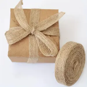 10m/Roll Natural Jute Ribbon, 0.39"-1.5" Wide - Rustic Burlap Fabric in Earthy Tan for DIY Crafts, Gift Wrapping, Sewing Projects, and Wedding/Christmas Decorations, Ribbon for Crafts