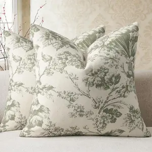 Obsessed with this vintage vibe! 🌿 2-Pack Vintage Floral Pillow Covers | Elegant Toile Botanical Throw Cushion Cases for Couch | Cozy French Country & Cottagecore Home Aesthetic 🛋️