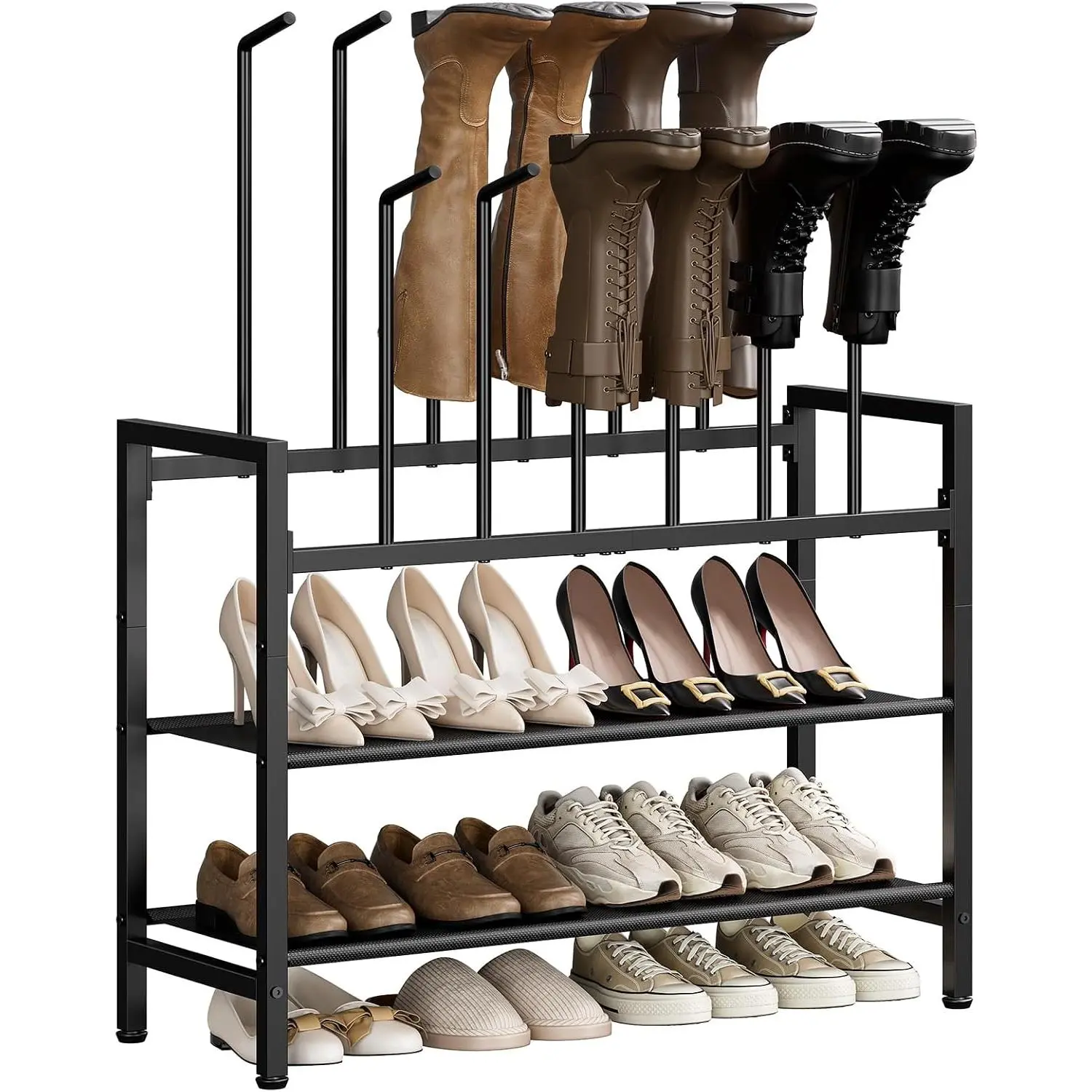 4-Tier Boot Rack, Upside-Down Storage for Closet | Holds Tall Boots & Sneakers, Rust-Resistant