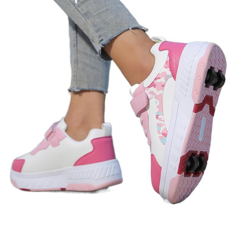 Girls' Outdoor Roller Skates Traditional Style Fashionable Versatile Detachable Design Autumn Winter Model Suitable for Skating and Playing Comfortable and Stylish