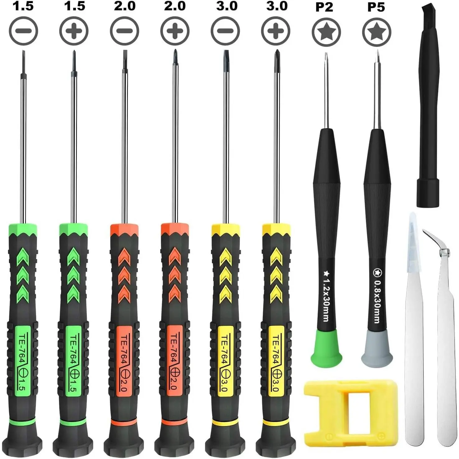 12 count Small  Set with Flathead Phillips Pentalobe  | Stainless Steel  Multi-Size Screwdrivers, Non Slip handles, Suitable For  PC Laptop Eyeglass  Watch