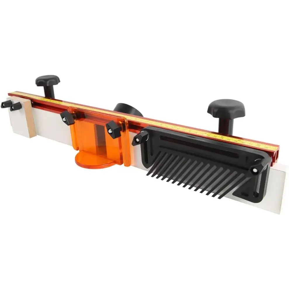 Router Table Fence System, 24 Inch |  Board, Bit Guard, Adjustable Stop,Dust Port,RTS06