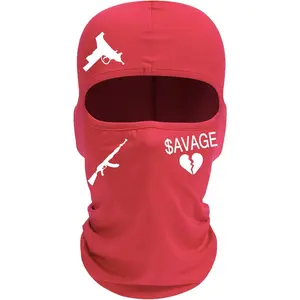 Single Hole Knit Cycling  Cover Lightweight Ski Mask Exquisite Embroidery Black Classic Ski Mask Balaclava