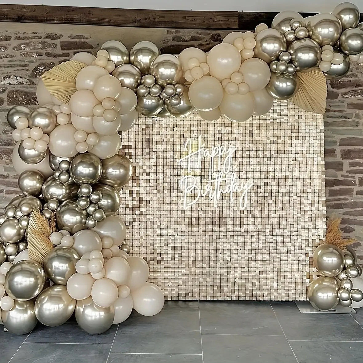 12/18/24/36Pcs Golden Shimmer Wind Panels, Wind Driven Backdrop Decor, Indoor Outdoor Wall Decoration for Birthday, Wedding, Valentine & Holiday Party, Wedding Party Decorations, Indoor Backdrops