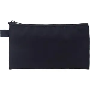 Money Bag with Zipper, Nylon, Black, Unisex-Adults