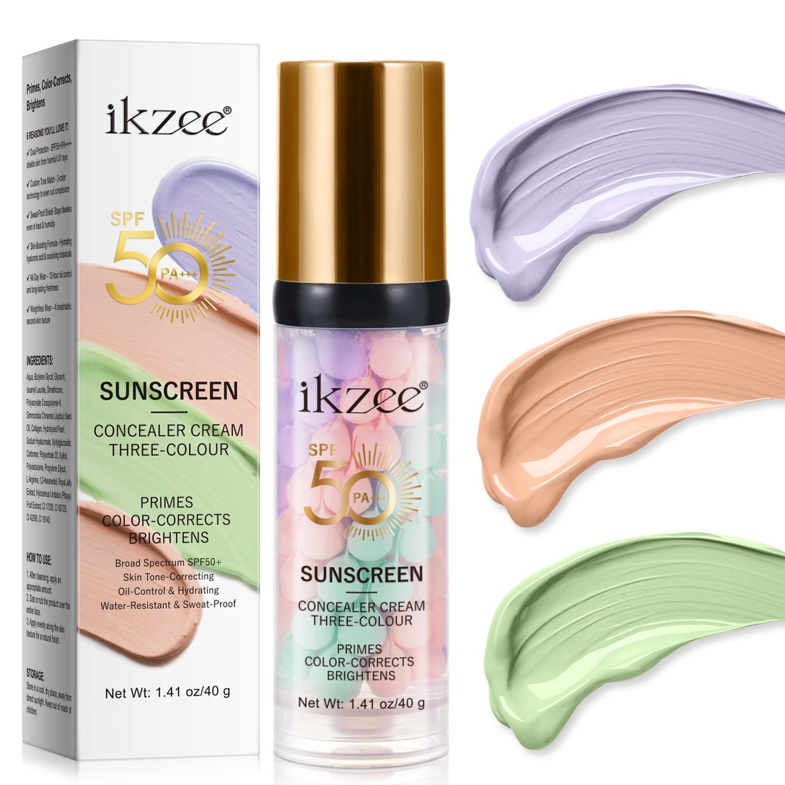 ikzee three-color sunscreen concealer makeup top cream 40g