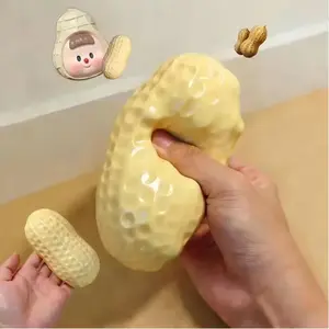 Simulated Peanut Squishy Pinch Toy Soft Stress-Relieving Butter-flavored Chocolate Fidget Slow Rebound Gentle Squeezing Pinch