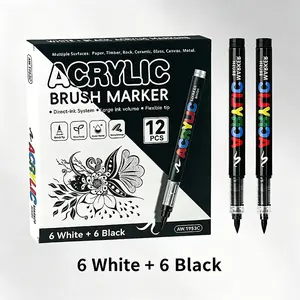 Acrylic Marker Set, and Highlighter Pens, Smooth Drawing Markers for Kids DIY Art, Student Creative Projects, Easy to Use