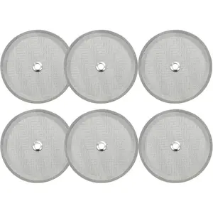French Press Coffee Filter Replacement - 6 Pack Stainless Steel Fine Mesh Filters, Compatible with most 1-8 Cup Coffee Presses, Durable & Reusable
