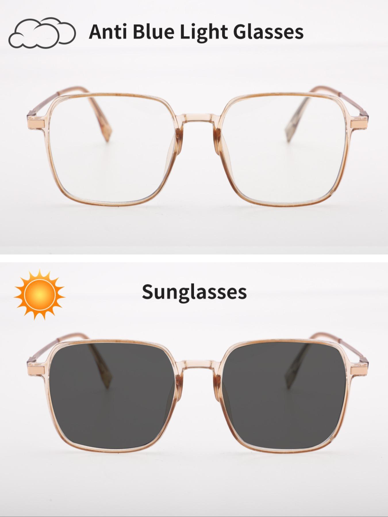 Fashionable Women's Classic Photochromic Sunglasses, Square Frame, Plastic Material, Casual Style, Ideal for Daily Travel