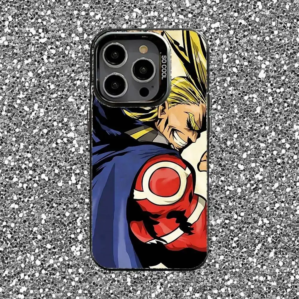 All Might Toshinori Yagi MHA Smartphone Cellphone Case, Colorful Black Candy Matte Shockproof Cover for iPhone 17 Air, 16, 15, 14, 13, 12, 11 Pro Max Plus with Device Protection, Animal, Devices