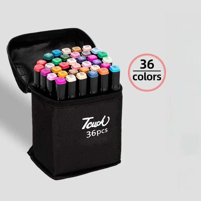 Anime Art Dual-Ended Marker Set, 36 Markers, Sketching & Watercolor Pens, Perfect Gift for Holidays, School Supplies, Back-To-School Essentials, Dual Tip Markers