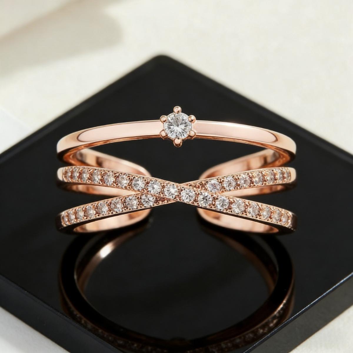 Women's Adjustable Open Cross Ring, Perfect for Dates, BFF Gifts, Parties, Gatherings & Daily Wear