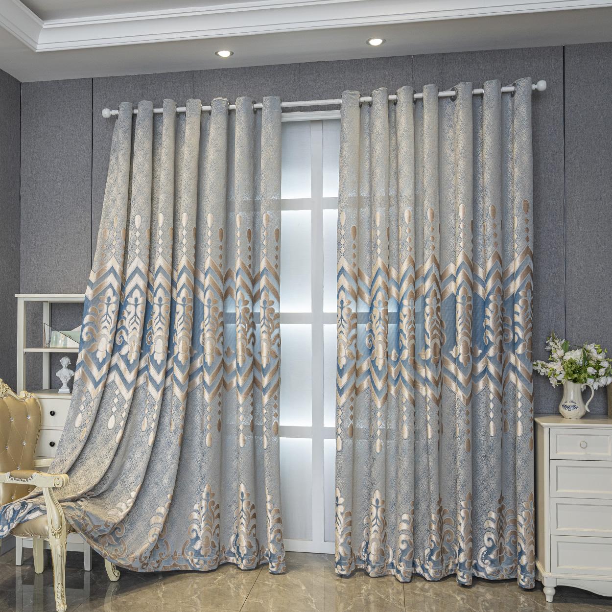 Geometric Pattern Window Curtain Panel, Easy Install Curtain, Modern Grommet Privacy Curtain for Living Room, Balcony, Bedroom and Restaurant, Home Decorative